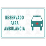 Reservado para ambulância